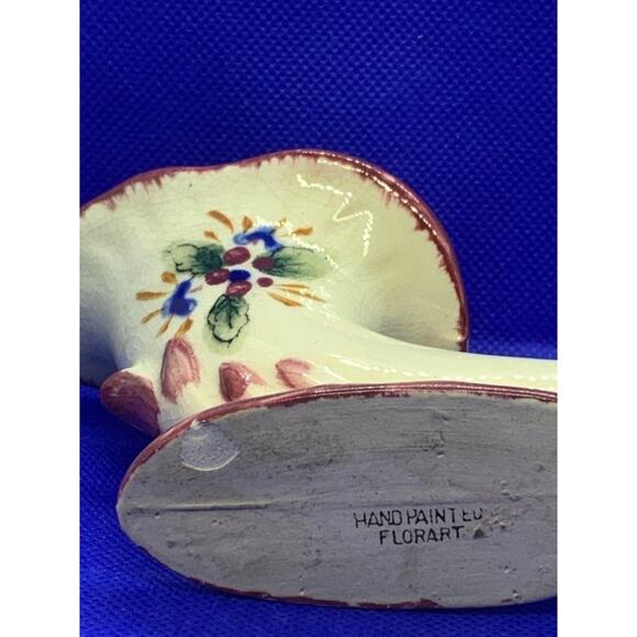 Vintage Small Cornucopia Hand Painted Florart - Picture 9 of 10